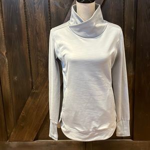 Athleta cross collar cozy grey athletic sweater